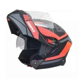 Studds Trooper D1 Decor Plastic Matt Black Full Face Flip-Up Helmet, Size: Large-picture-9