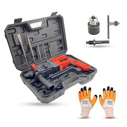 Walkers 1200W Forward &a; Reverse Rotation Hammer Impact Drill Machine with 5 Pcs SDS Plus Bit, Drill Chuck, SDS Adapter &a; Gloves, WKCB388-48