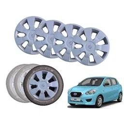 Auto Pearl 13 inch ABS Silver Car Hubcap Wheel Cover with Retention Ring Set for Go-picture-2