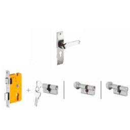 Dorset Hale HL HALE 190mm Zinc SC Finish Lock Set with Knob &a; 60mm Key Cylinder (Pack of 2)-image-91