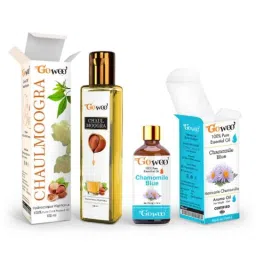 GoWoo 2 Pcs 10ml Natural Undiluted Cold Pressed Therapeutic Grade Chamomile Blue Aroma Oil &a; 100ml Chaulmoogra Carrier Oil Set, GWOC306-P11+P172-picture-33