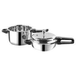 Vinod Regular 5 Litre &a; 3.5 L 18/8 Stainless Steel Induction Friendly Pressure Cooker Combo Set, DUOPANJR (Pack of 2)-7