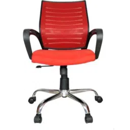 Rajpura Boom Medium Back Red Centre Tilt Mechanism Revolving Office Chair-image-39