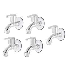 Zesta Flora Stainless Steel Chrome Finish Bib Cock with Wall Flange (Pack of 5)-picture-21