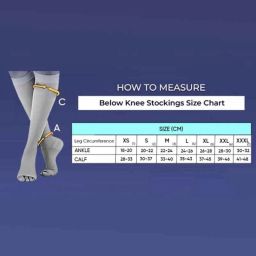 Vein Care VCCSAK0BEM Cotton Beige Below Knee Compression Stocking for Varicose Vein &a; DVT, Size: M image 2