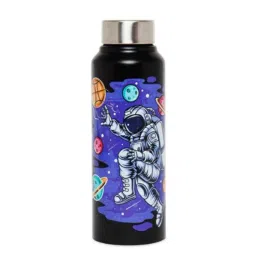 VOIK 750ml Stainless Steel Multicolour Printed Water Bottle with Screw Cap, ASTRONAUT-image-50