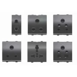 Goldmedal 6A 2 Module Digital Chrome Voltage Grey 2x1 Socket with Safety Shutter, 102037 (Pack of 10)-picture-15
