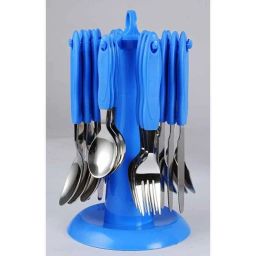 Elegante 24 Pcs Signature Blue Stainless Steel &a; Plastic Cutlery Set, SL-122B (Pack of 3)-image-60