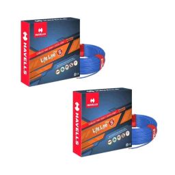 Havells Life Line Plus 1 Sqmm Blue Single Core HRFR PVC Insulated Flexible Cable, Length: 90 m (Pack of 2)-picture-36
