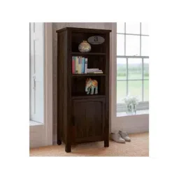 Angel Furniture Solid Sheesham Wood Glossy Finish Dark Brown Tallboy Bookshelf, AF-178W-picture-27