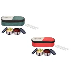 Carrolite 400ml Multi Colour Stainless Steel Lunchbox Buy 1 Get 1 Free, Comboblack_006 (Pack of 5)-image-60