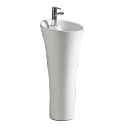 InArt 15x15x32 inch One Piece Ceramic Pedestal Free Standing Round Wash Basin , PD-001-picture-34