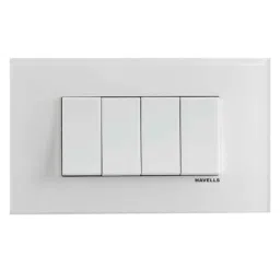 Havells Fabio Art White 12 Module Plexy Glass Outer Plate, AHXPTOWV12-22