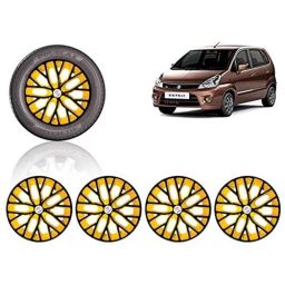 Auto Pearl 4 Pcs 13 inch ABS Black &a; Yellow Press Type Fitting Car Wheel Cover Set for Maruti Estilo T 2-37