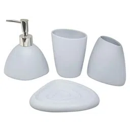 Aquieen 4 Pcs Polyresin Grey Bathroom Set-image-42