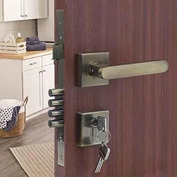 Voltizi Rose Stainless Steel 304 Brass Finish Mortise Door Lock Handle Set with Both Side Key, LB-304-image-43