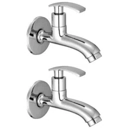 Drizzle Soft 2 Pcs Brass Chrome Finish Silver Long Body Bib Cock Set, ALONGSOFT2-picture-21