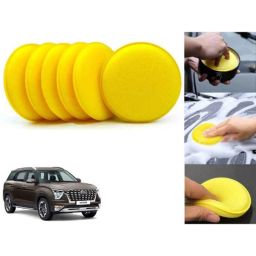 Auto Pearl Polyurethane Beige Washing &a; Waxing Polish Foam Sponge for Alcazar 2021 Prestige (Pack of 6)-picture-16