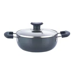 Vinod Black Pearl 3.1 Litre Deep Kadhai with Lid, HADK24 (Pack of 3)-image-91