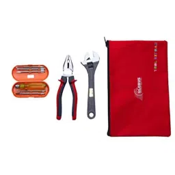 Globus 809 1 Pc Steel Black Adjustable Wrench, Red &a; Black Plier &a; 6 Pcs Screwdriver Hand Tool Set-28