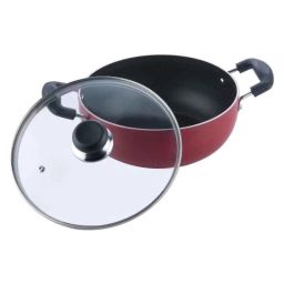Vinod Zest Inducto 3.1 Litre Induction Friendly Deep Kadhai with Lid, IZNKL24 (Pack of 2) image 5