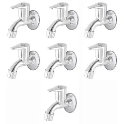 Spazio Stainless Steel Chrome Finish Vignette Collection Bib Cock with Foam Flow Water Wall Flange (Pack of 7)-picture-19