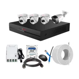 CP Plus 2.4MP Full Colour HD Audio Indoor &a; Outdoor CCTV Combo Kit with 4Ch DVR, 1 Bullet 3 Dome Camera, 4Ch SMPS, 70m Cable, 500GB HDD &a; Connector-98