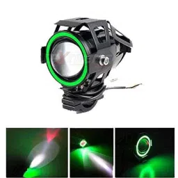 AllExtreme U7 Green Angel Eye Ring Mini CREE LED Fog Light with High &a; Low Flashing Beam-25