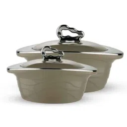 Trueware Zinna 2 Pcs Grey Mirror Finish Casserole Set, Capacity: 1000 ml &a; 1500 ml-picture-46