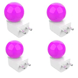 Fybros Bloom 0.5W Polycarbonate Pink Round LED Night Bulb with Plug &a; Play, FLS5297D (Pack of 4)-15