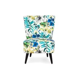 Zuari Furniture White &a; Blue Fabric Accent Chair, 950843-45