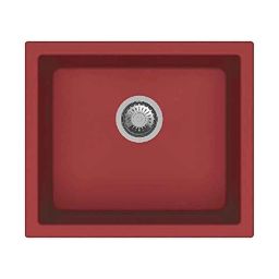 Uken Heavy Duty Quartz Kitchen Sink (18X16) With Accessories(18/16-Qr-Me-Rs-11) Red-image-55