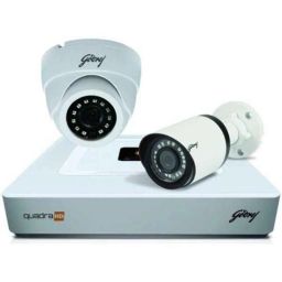 Godrej SeeThru 2MP 1 Dome, 1 Bullet &a; 4 Channel Full HD White CCTV Camera Kit, SK-GODREJ2MPKIT-31