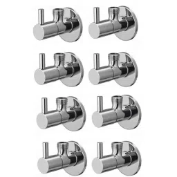 Spazio Stainless Steel Chrome Finish Turbo Angle Valve with Wall Flange (Pack of 8)-picture-13