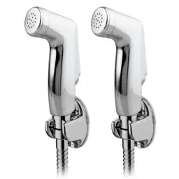 Drizzle Penguin 2 Pcs Plastic Chrome Finish Silver Health Faucet Set with 1m Flexible Tube &a; Wall Hook, AHFPENGUINSET2-picture-37