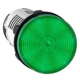 Schneider Electric Harmony 230V Green Round Direct Integral LED Pilot Lamp with Smooth Lens, XB7EV03MPN-33