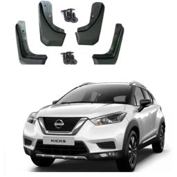 SureStrive 4 Pcs PVC Cup Type Front &a; Rear Mud Flap Set for Nissan Kicks All Model-79