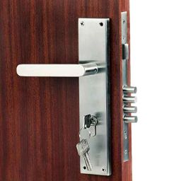 Homexpert MG304 10 inch 60mm Stainless Steel Satin Finish Cylindrical Plate Both Side Key Mortise Door Lock Set-image-58