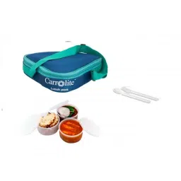 Carrolite 600ml Triangle Blue &a; White Plastic Lunchbox, White_P-51-picture-22