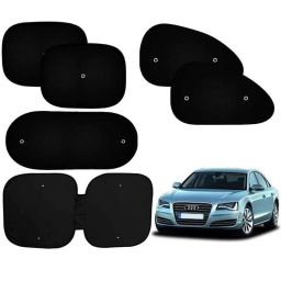 Auto Pearl 6 Pcs PVC &a; Mesh Black Window, Front &a; Rear Sun Shade Set for Audi A8-picture-40