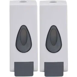 Fastgear 340ml Plastic Wall Mounted Rectangular White Liquid Soap Dispenser (Pack of 2)-18