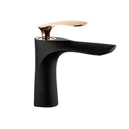 Aquieen Artic Brass Black Rose Gold Single Lever Basin Mixer-picture-31