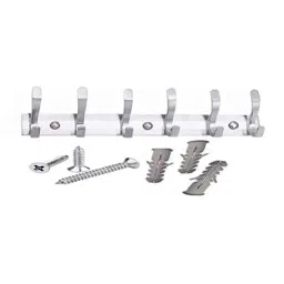 Ztxon 6 Pin Stainless Steel &a; Aluminium Bathroom Door Cloth Hanger with 3 Pcs Screw &a; Grip, CHK206SS-image-52