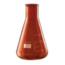 ABGIL 50ml Borosilicate Glass Amber Conical Erlenmeyer Narrow Mouth Conical Flask, ABG1493-37