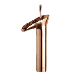 Bassino Rose Gold Brass Single Lever Hot &a; Cold Basin Faucet Tap, BTT-2009-image-57