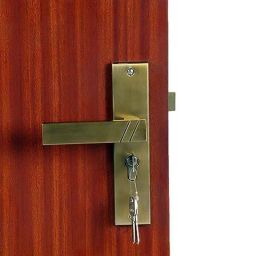Handle Waala Sierra 8 inch 60mm Stainless Steel Antique Brass Finish Cylindrical Plate One Side Key Mortise Door Lock Set-image-42