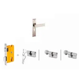 Dorset Elina HL ELN 8 inch Zinc SC Finish Lock Set with Knob &a; 70mm Key Cylinder (Pack of 2)-image-25