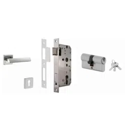 Dorset ML Series Elmo 70mm Stainless Steel Silver Chrome Finish Door Handle Lock Set with Both Side Key Cylinder (Pack of 4)-picture-17