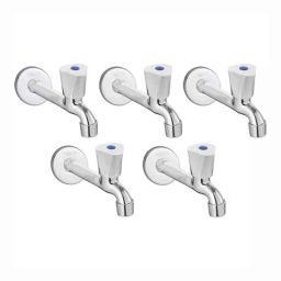 Fastgear Triangle Stainless Steel Silver Chrome Finish Long Body Tap, FG2417 (Pack of 5)-48