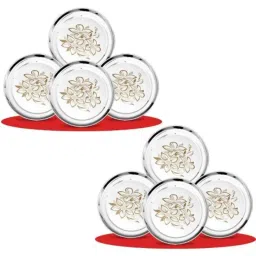 Classic Essentials CE-08 8 Pcs Stainless Steel Permanent Laser Glory Design Dinner Plate Set (Pack of 5)-4